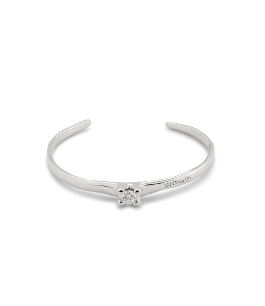 Cuff bracelet with blue cubic zirconia