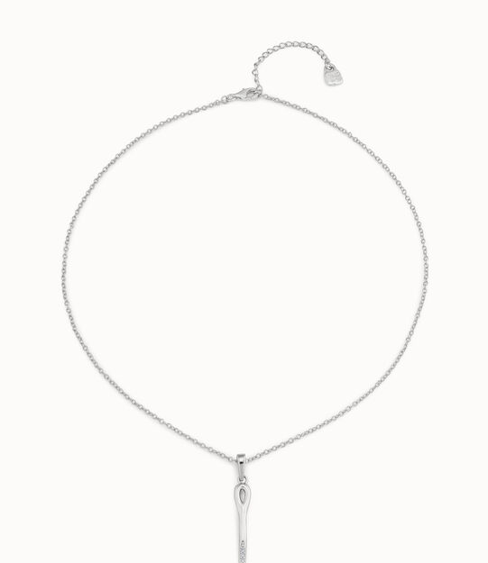 Long chain pendant necklace  with needle