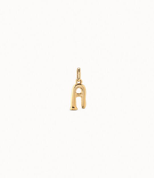 Charm bañado en oro de 18k de letra A