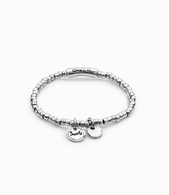 Beaded stretch bracelet with charms