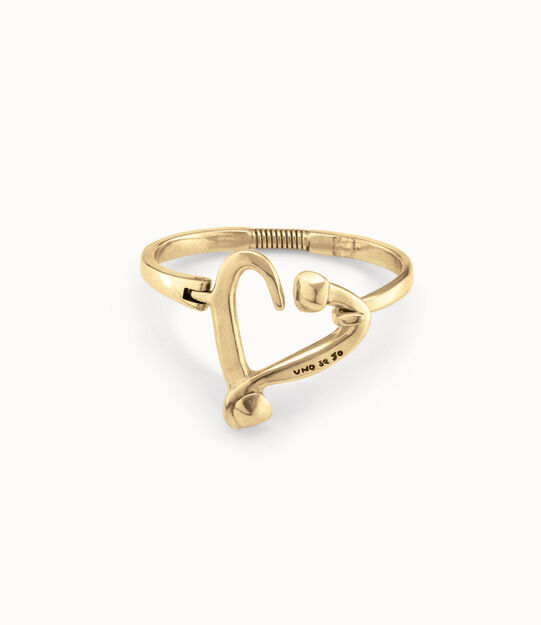 Bangle bracelet with nailed heart