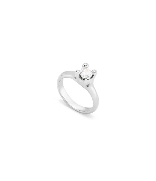 Bague plaquée argent avec zircon blanc