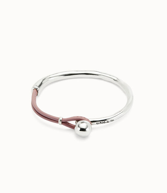 Bangle bracelet with lilac leather