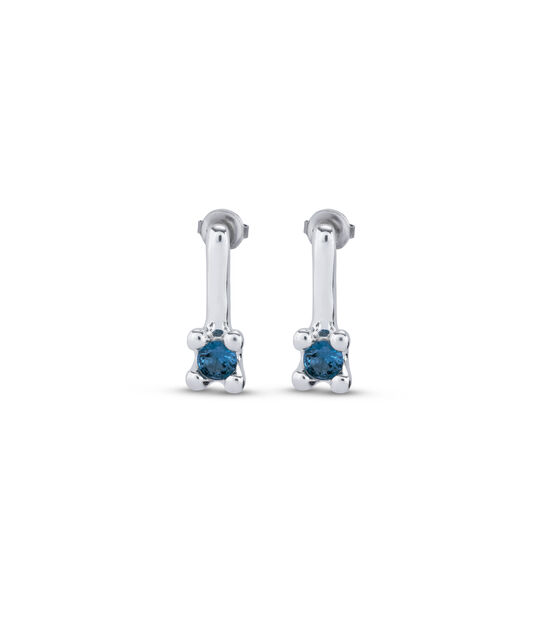 Drop earrings with blue cubic zirconia