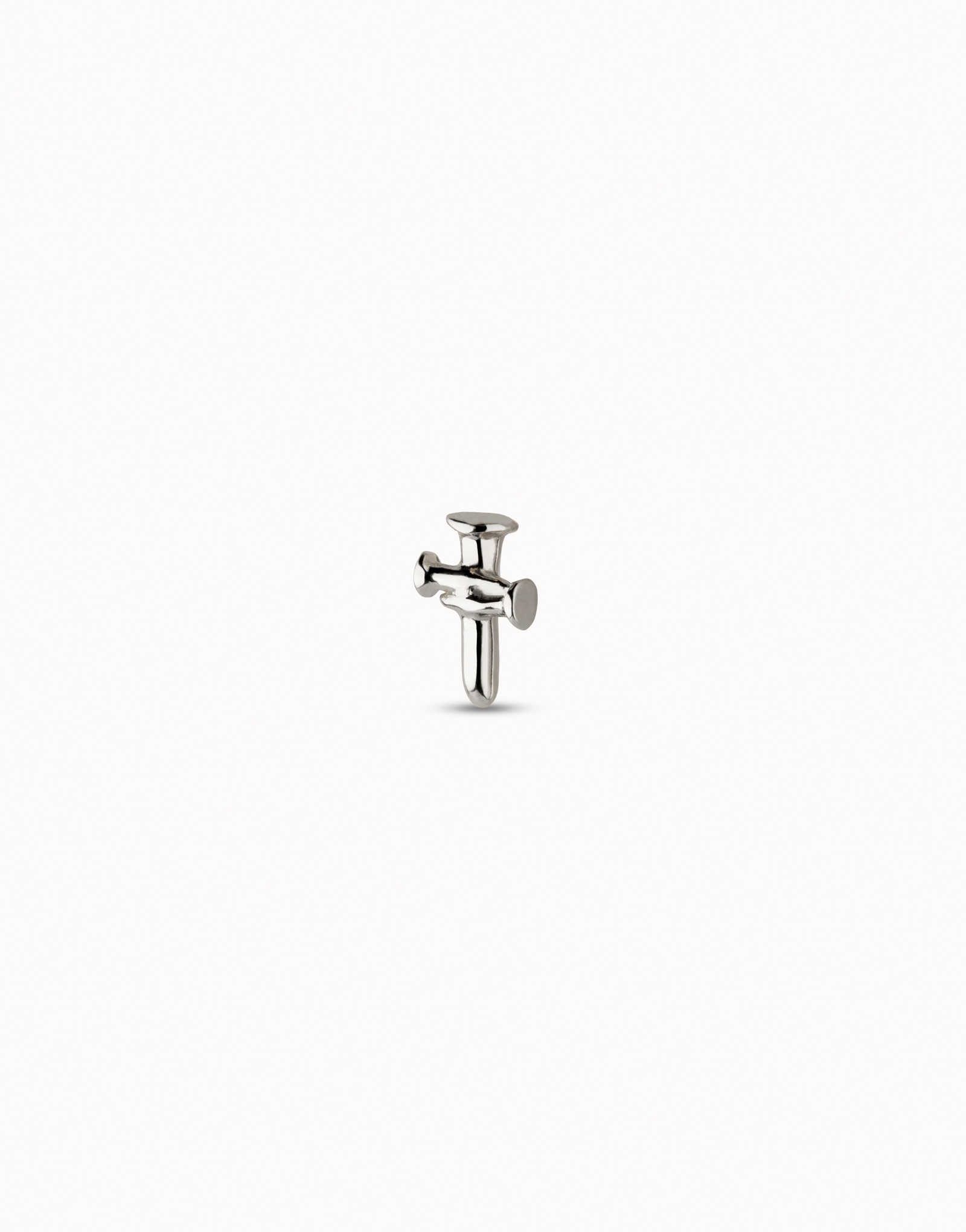 Cross Single Hoop Charm, Silver, large thumbnail