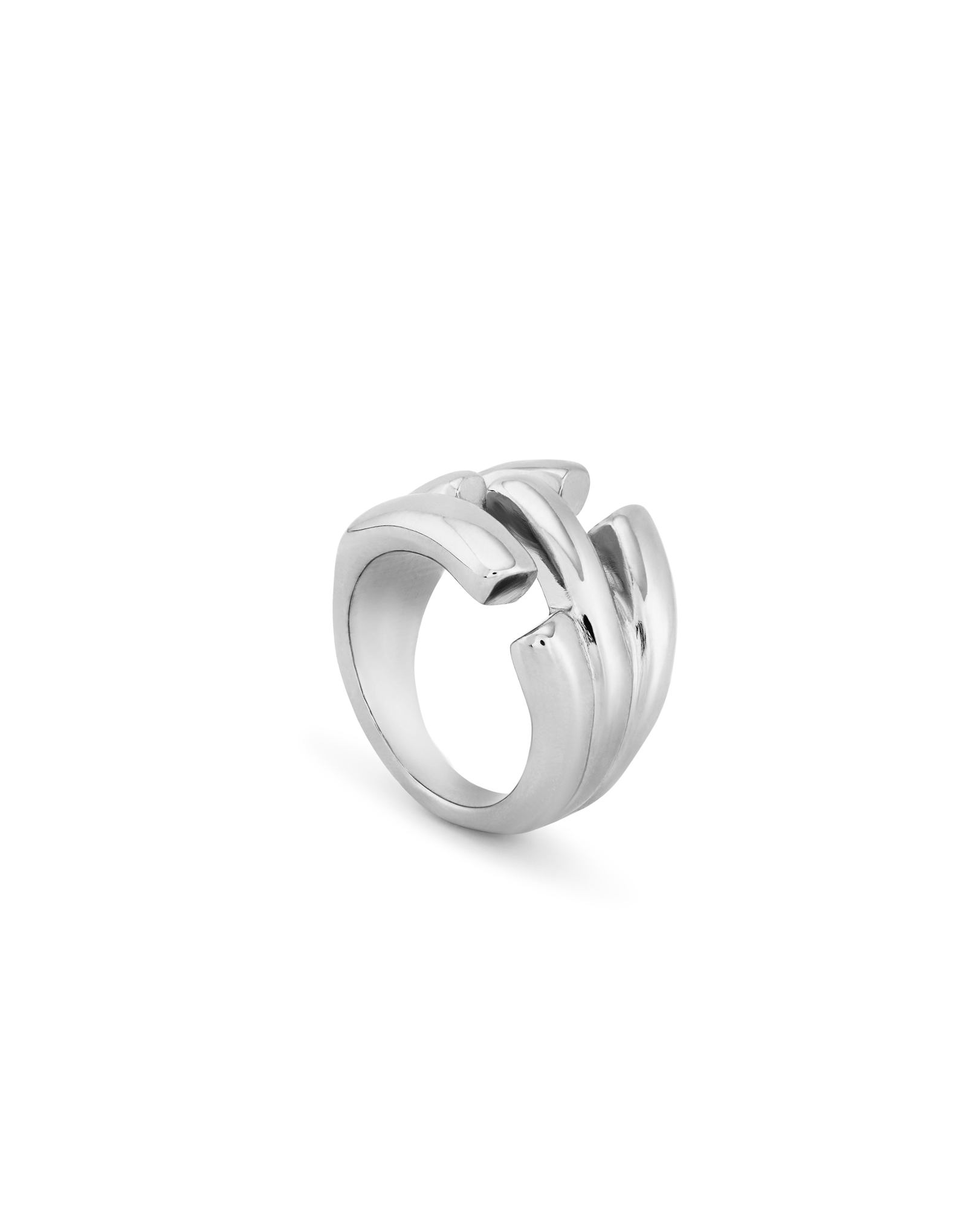 Irregular open ring, Silver, large thumbnail