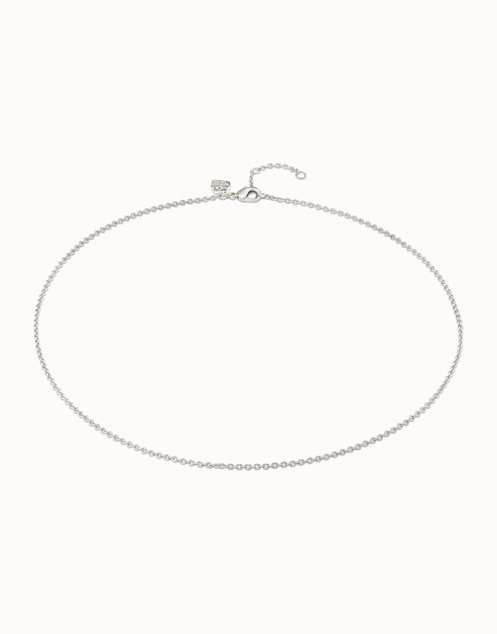 Collar corto bañado en plata de ley, Plateado, large thumbnail