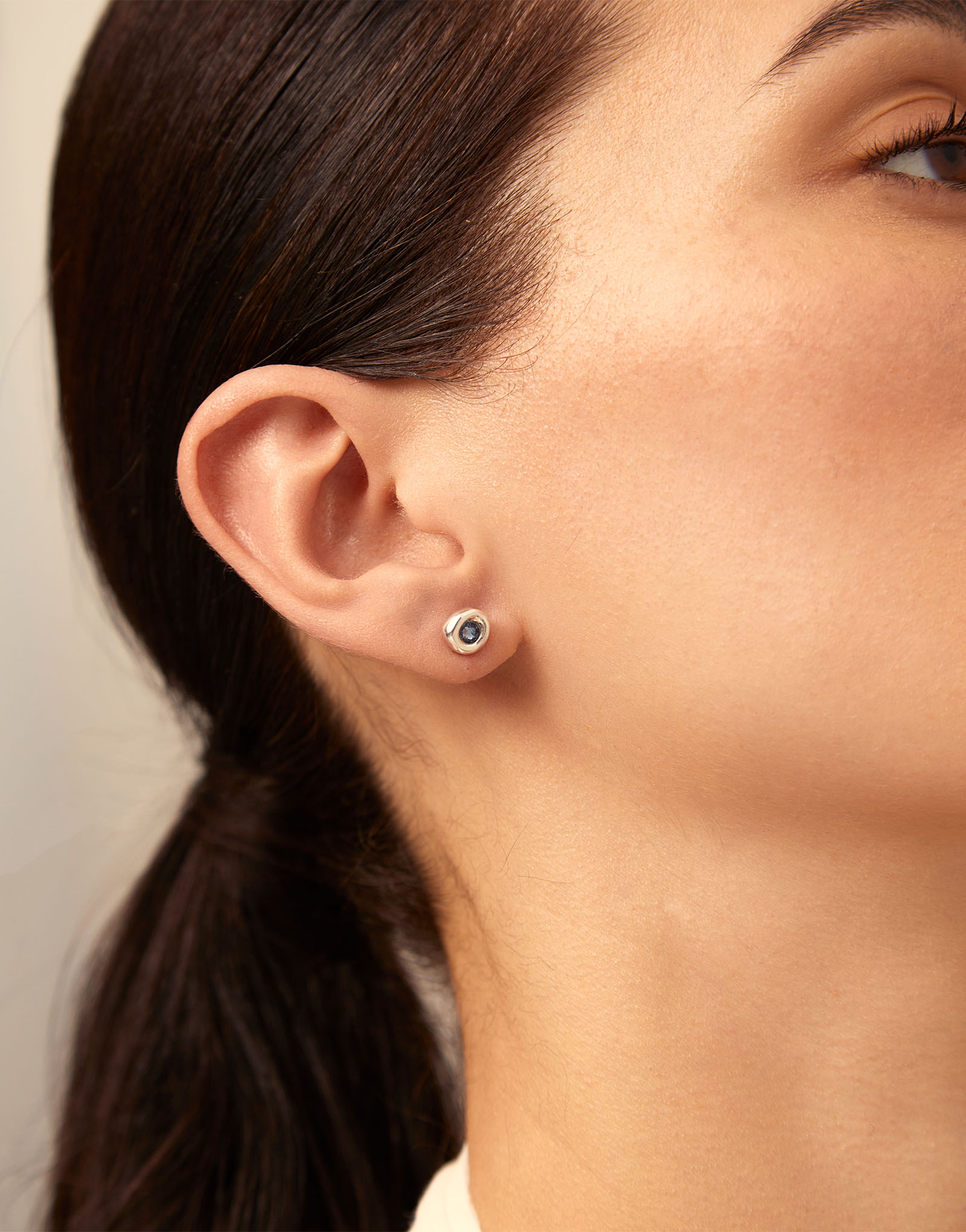 Sterling silver-plated earrings with crystal, Silver, large thumbnail