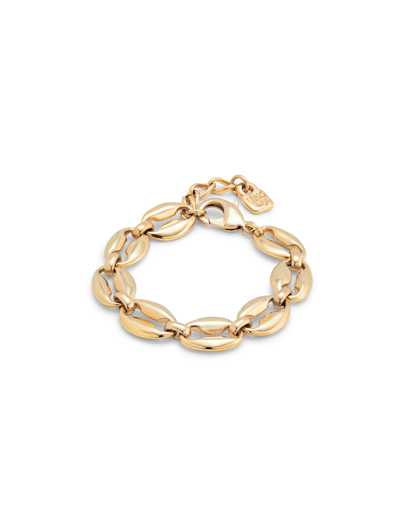 Small oval link chain bracelet, Golden, large thumbnail