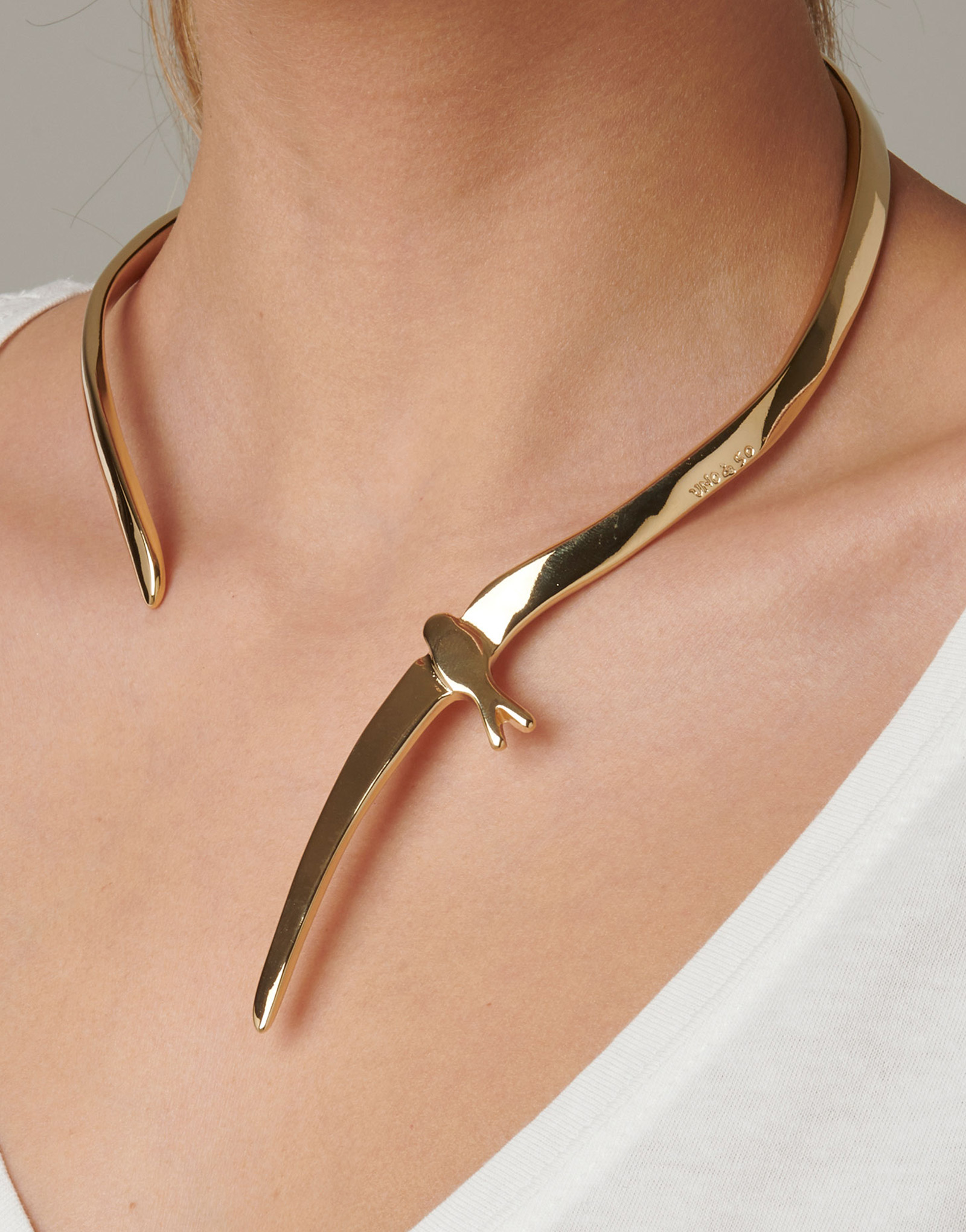 Fly me to the moon Necklace, Golden, large thumbnail