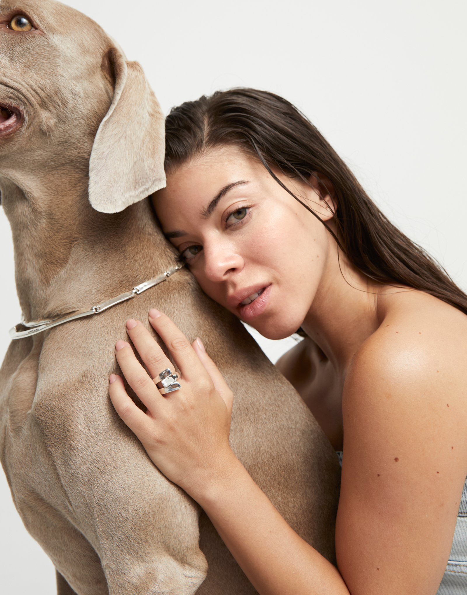 Cross link ring, Silver, large thumbnail