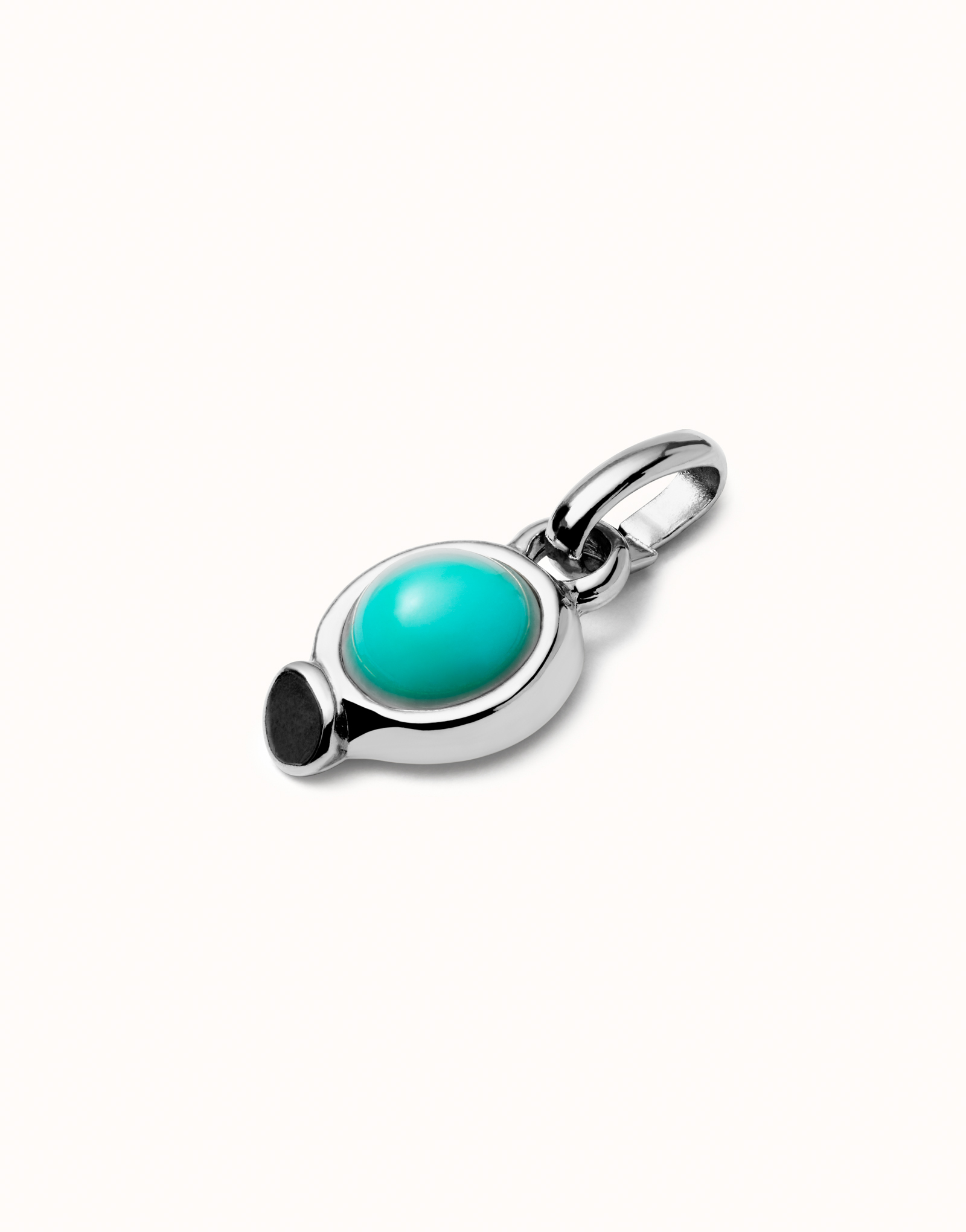 Charm with red stone, Silver, large thumbnail
