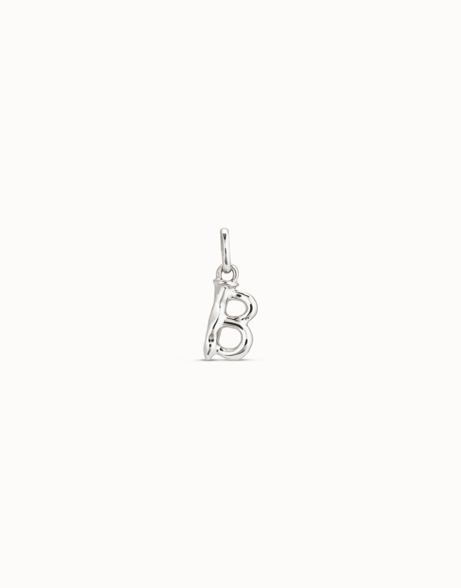 Charm placcato argento Sterling a forma di lettera B, Argent, large thumbnail