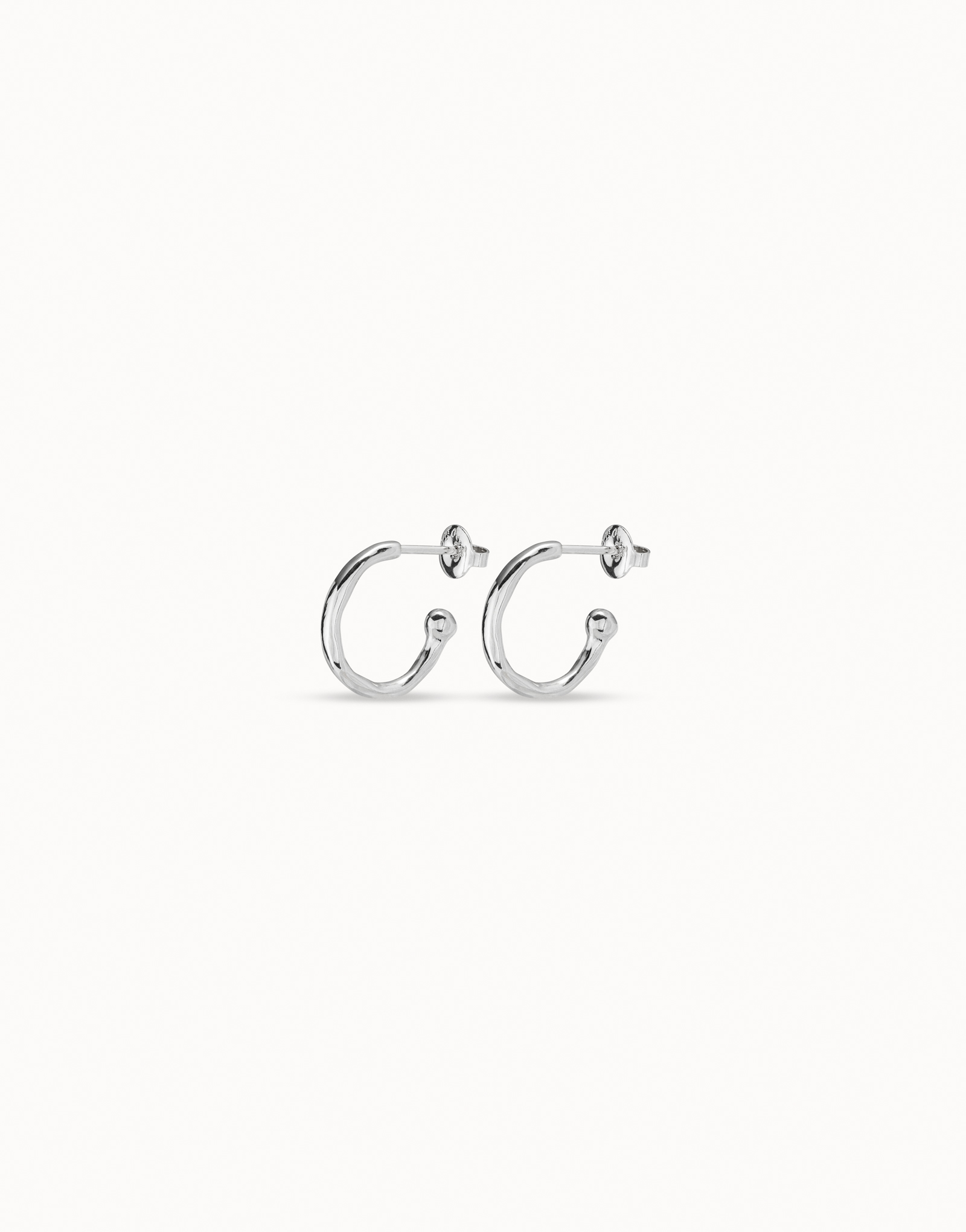 Hoop charm earrings, Silver, large thumbnail