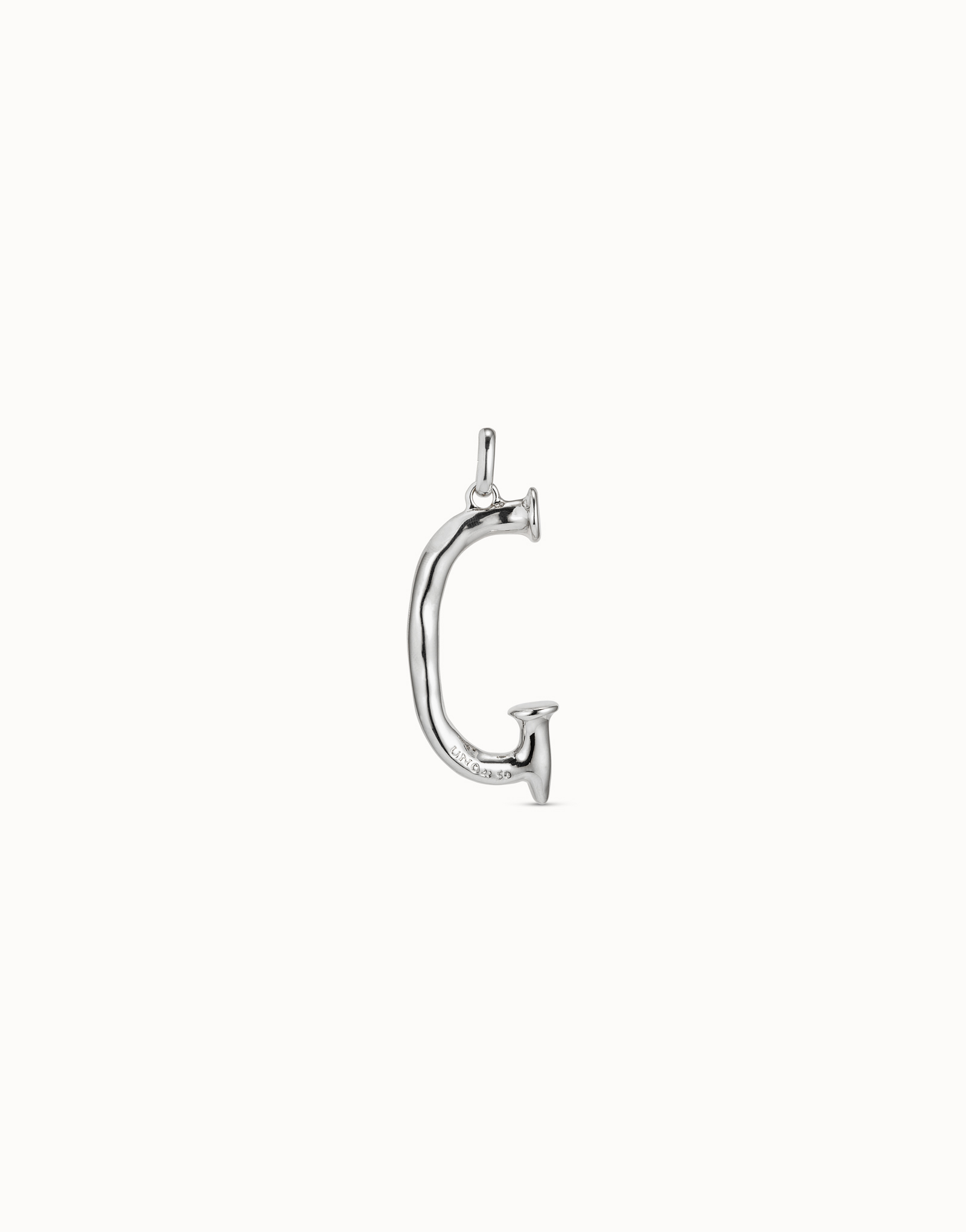 Large G initial charm, Silver, large thumbnail