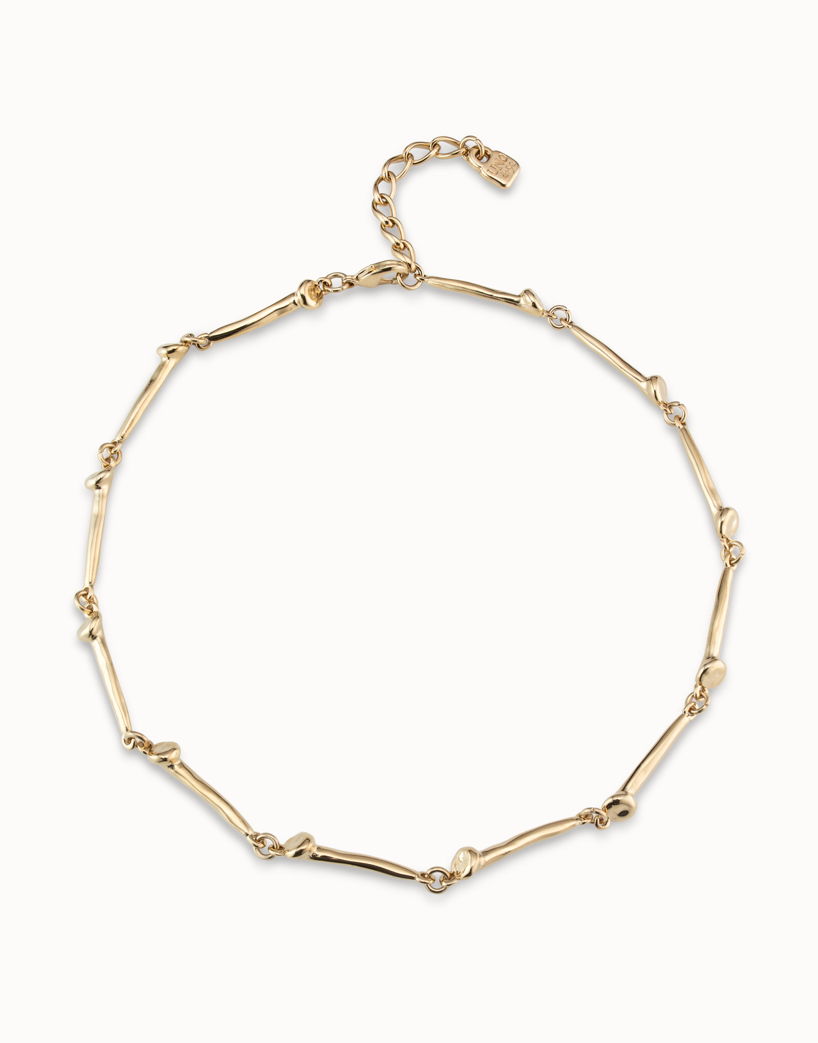 Short necklace with nail-shaped pieces, Golden, large thumbnail