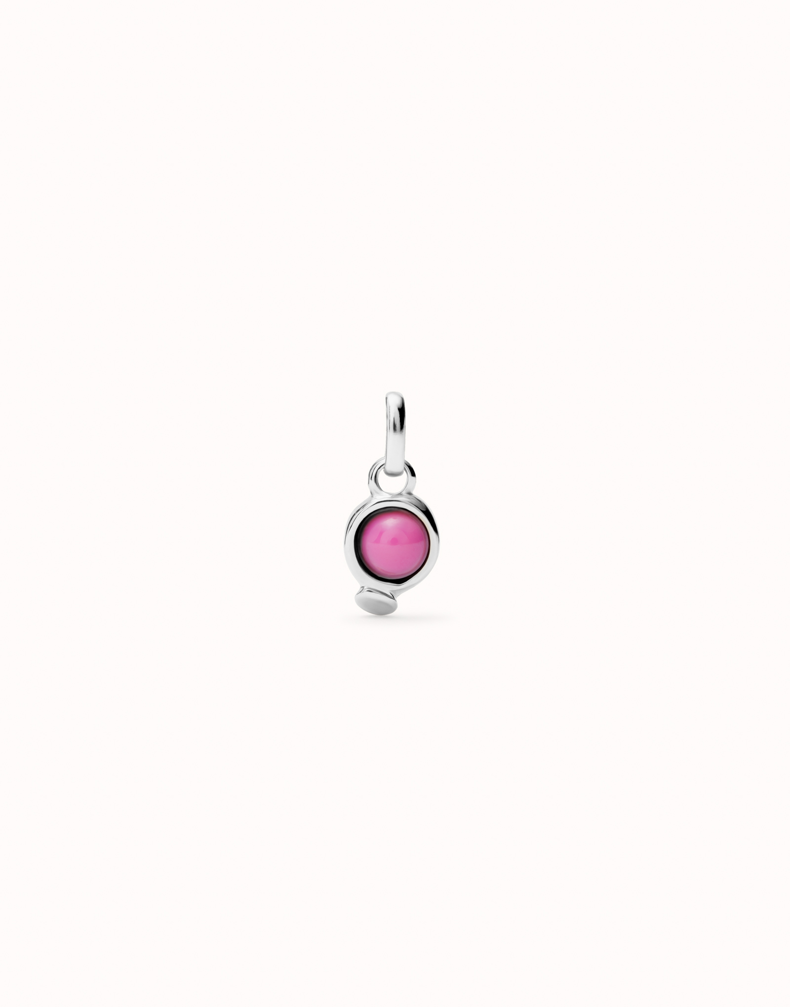Charm with red stone, Silver, large thumbnail