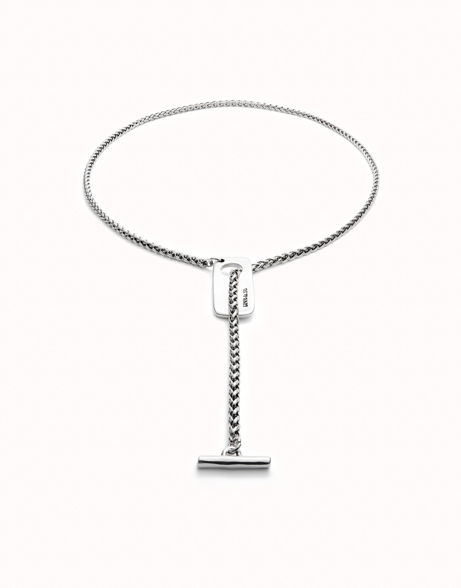 Adjustable link chain necklace, Silver, large thumbnail