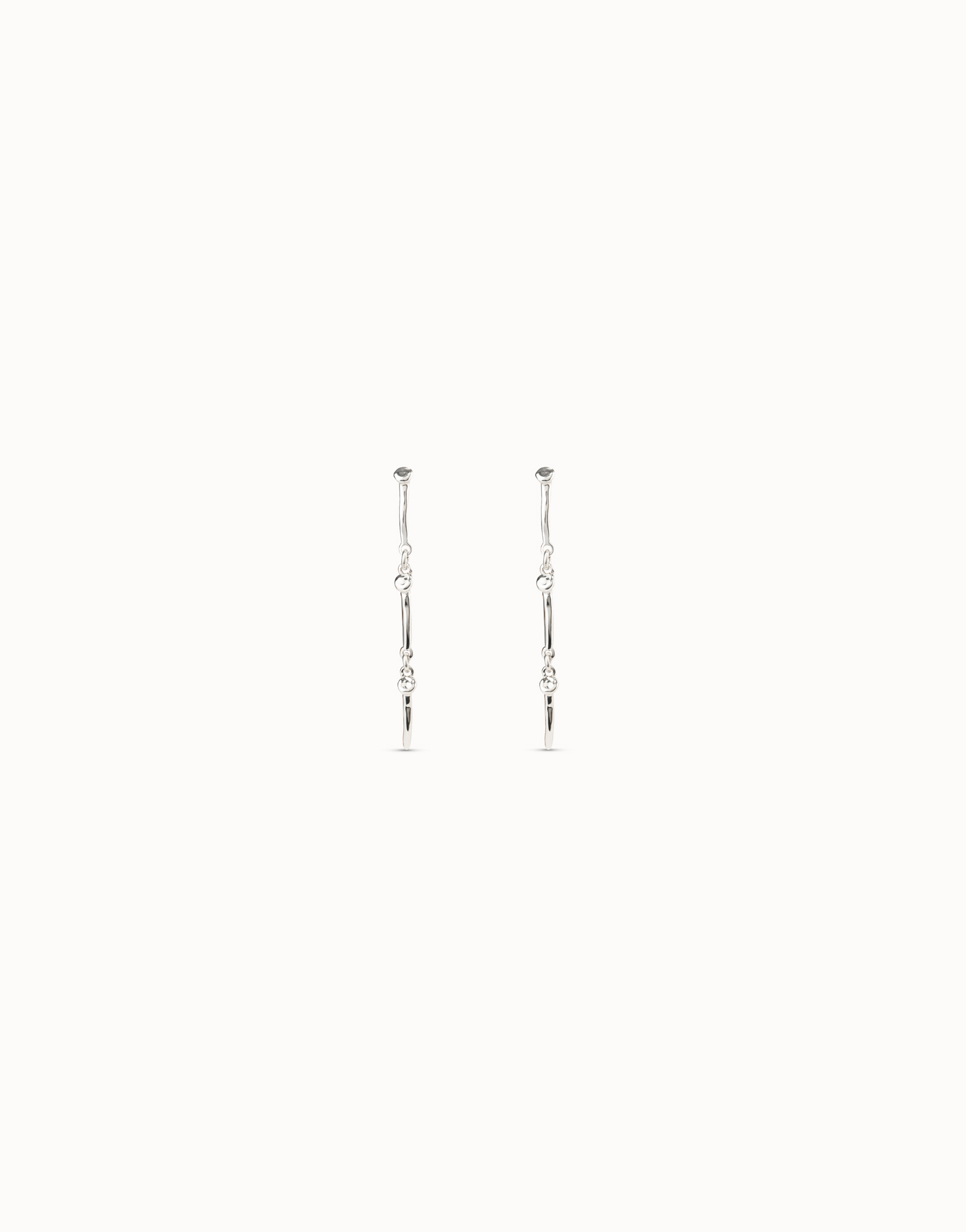 Drop eearrings with the iconic UNOde50 nail, Silver, large thumbnail