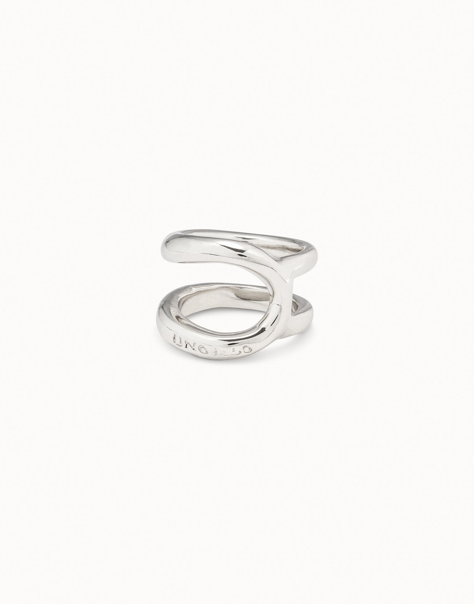 Double curved ring, Silver, large thumbnail