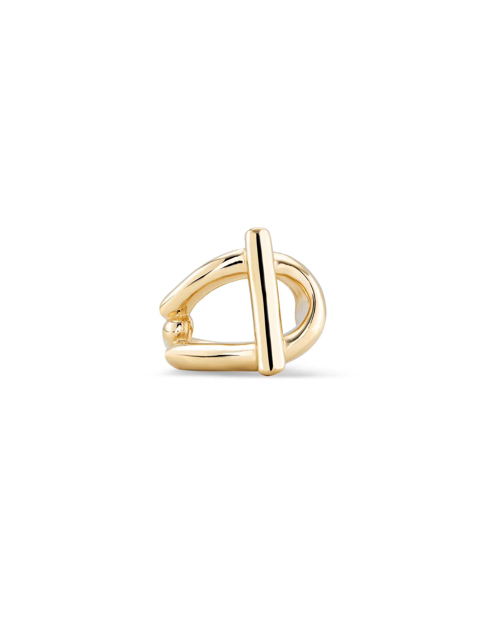 Link shaped ring, Golden, large thumbnail