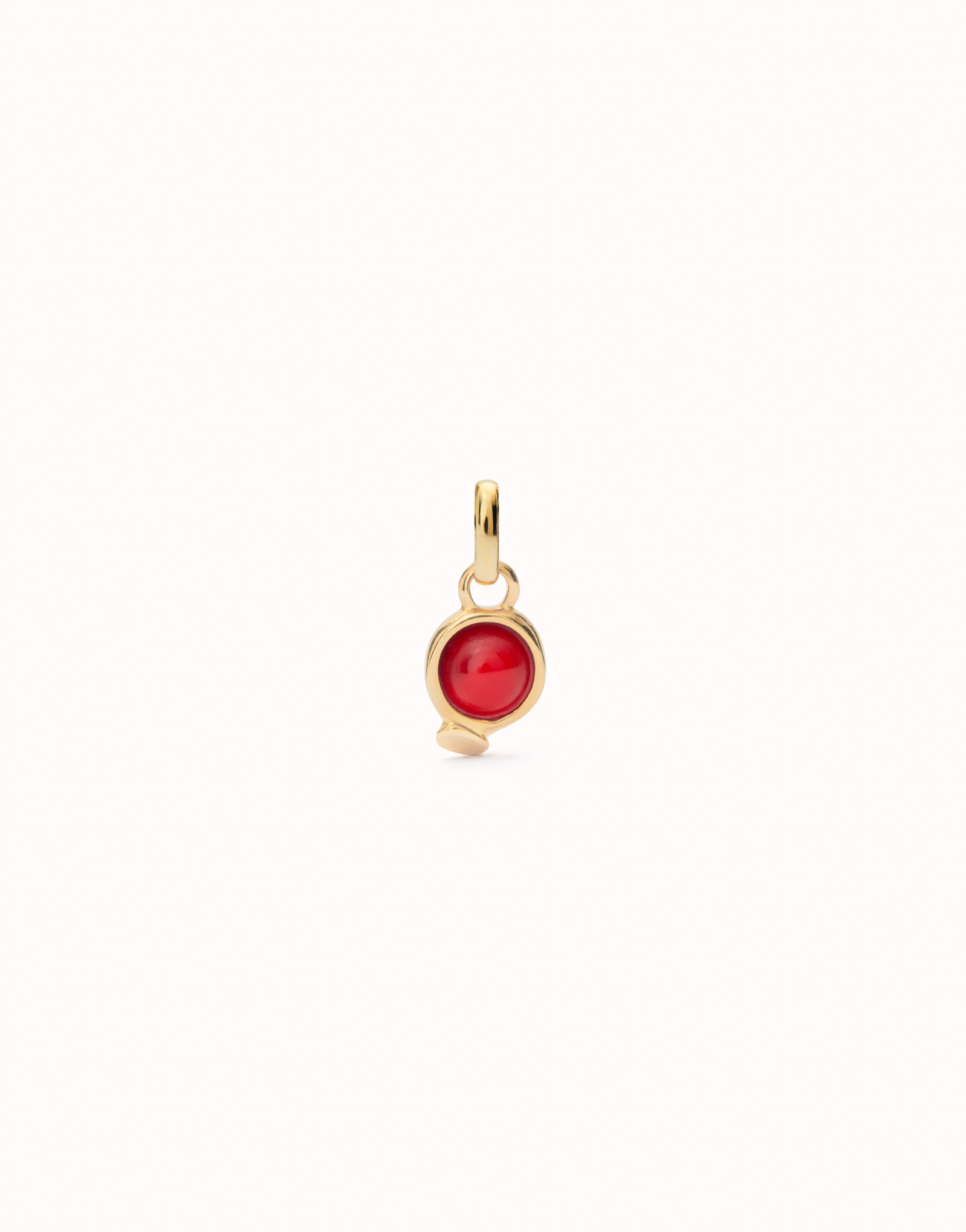 Charm with red stone, Golden, large thumbnail