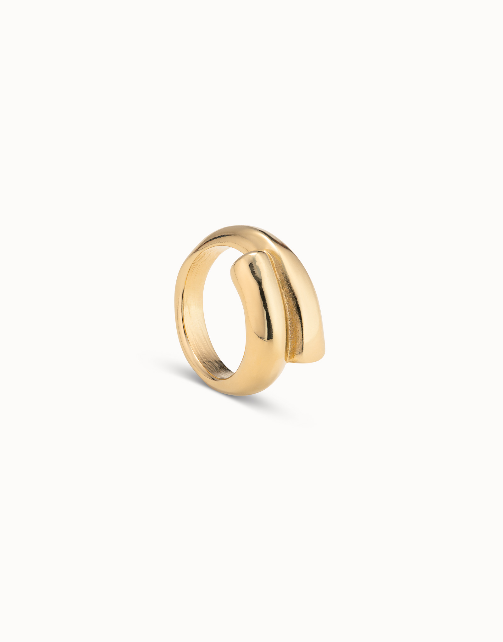 Tubular shaped ring, Golden, large thumbnail