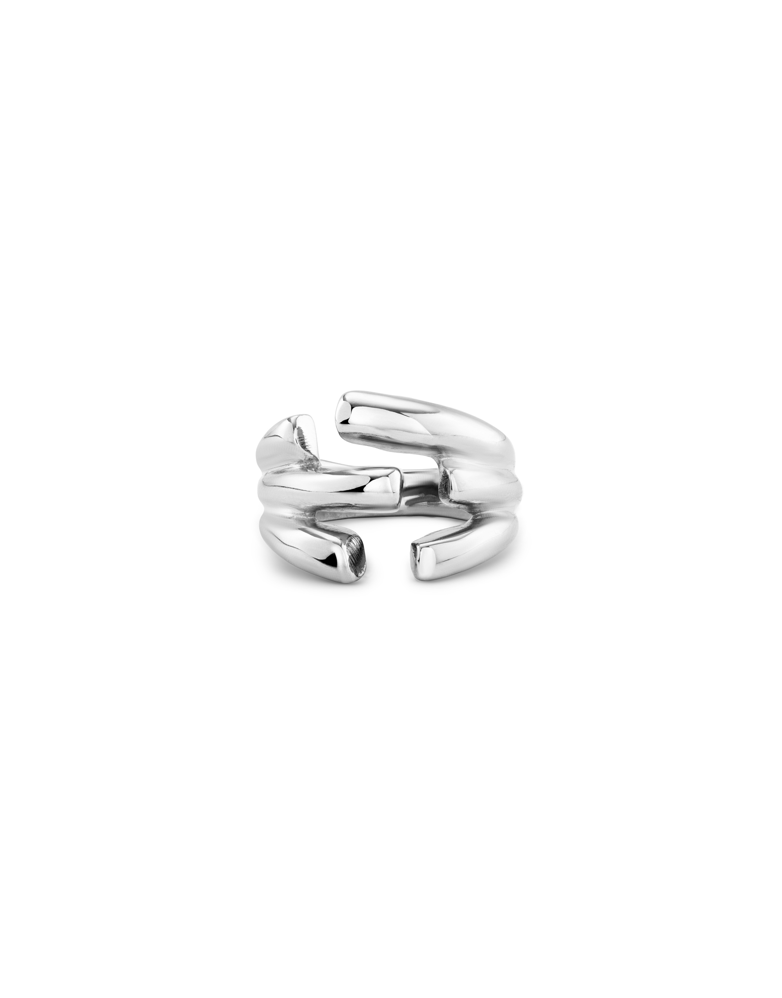 Irregular open ring, Silver, large thumbnail