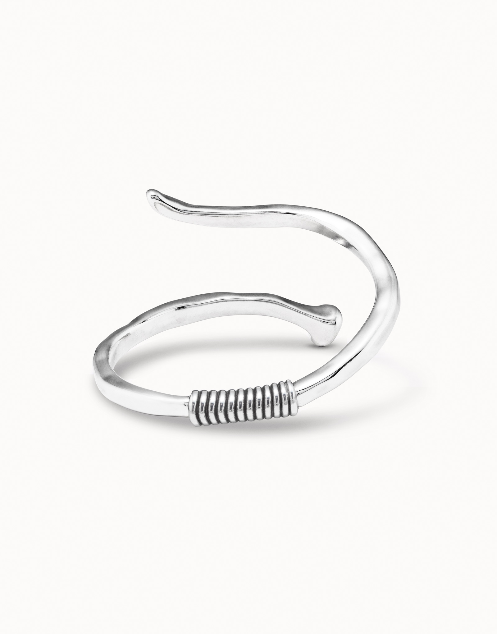 Bangle bracelet with a spiral-shaped nail, Silver, large thumbnail