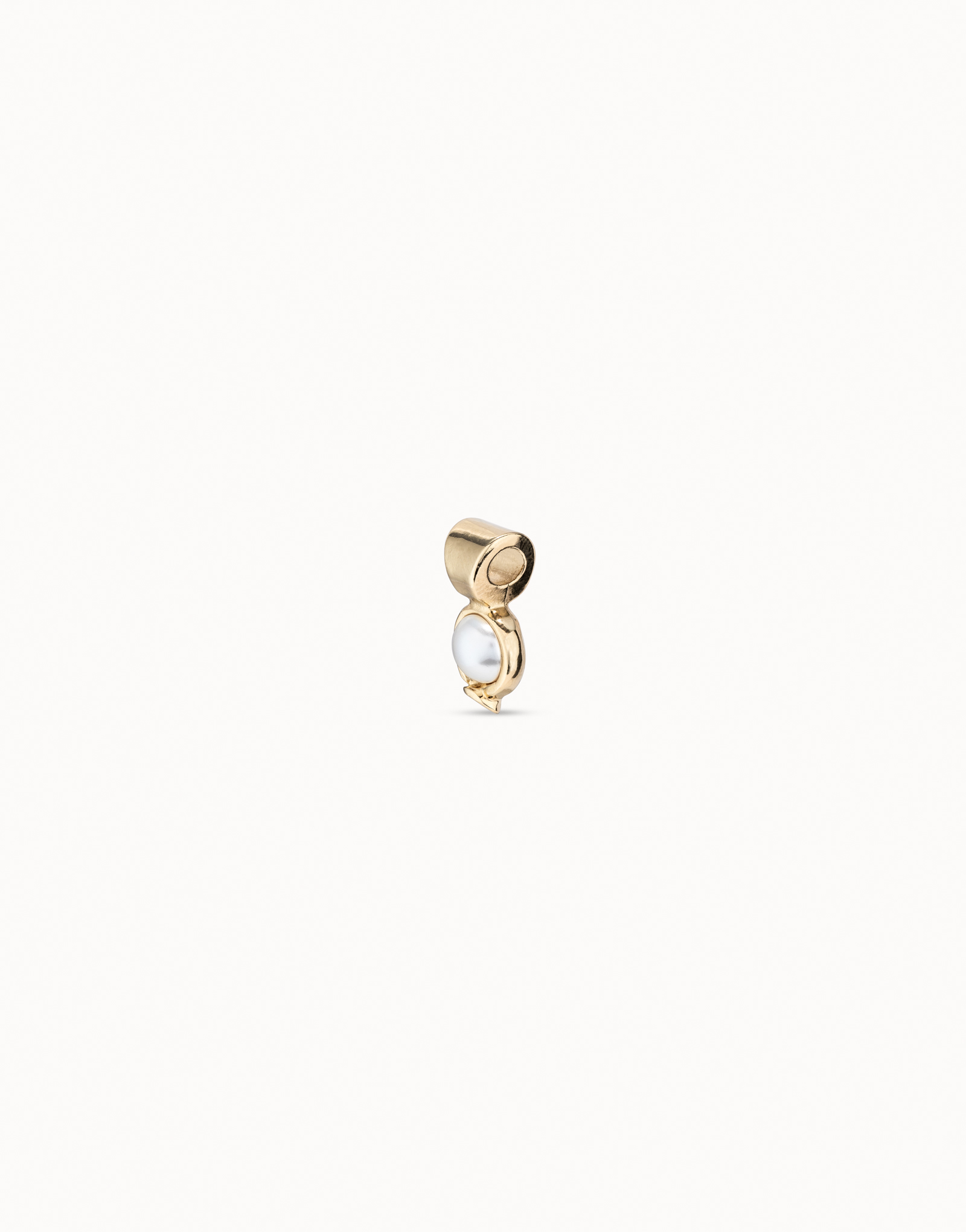 Charm with pearl, Golden, large thumbnail