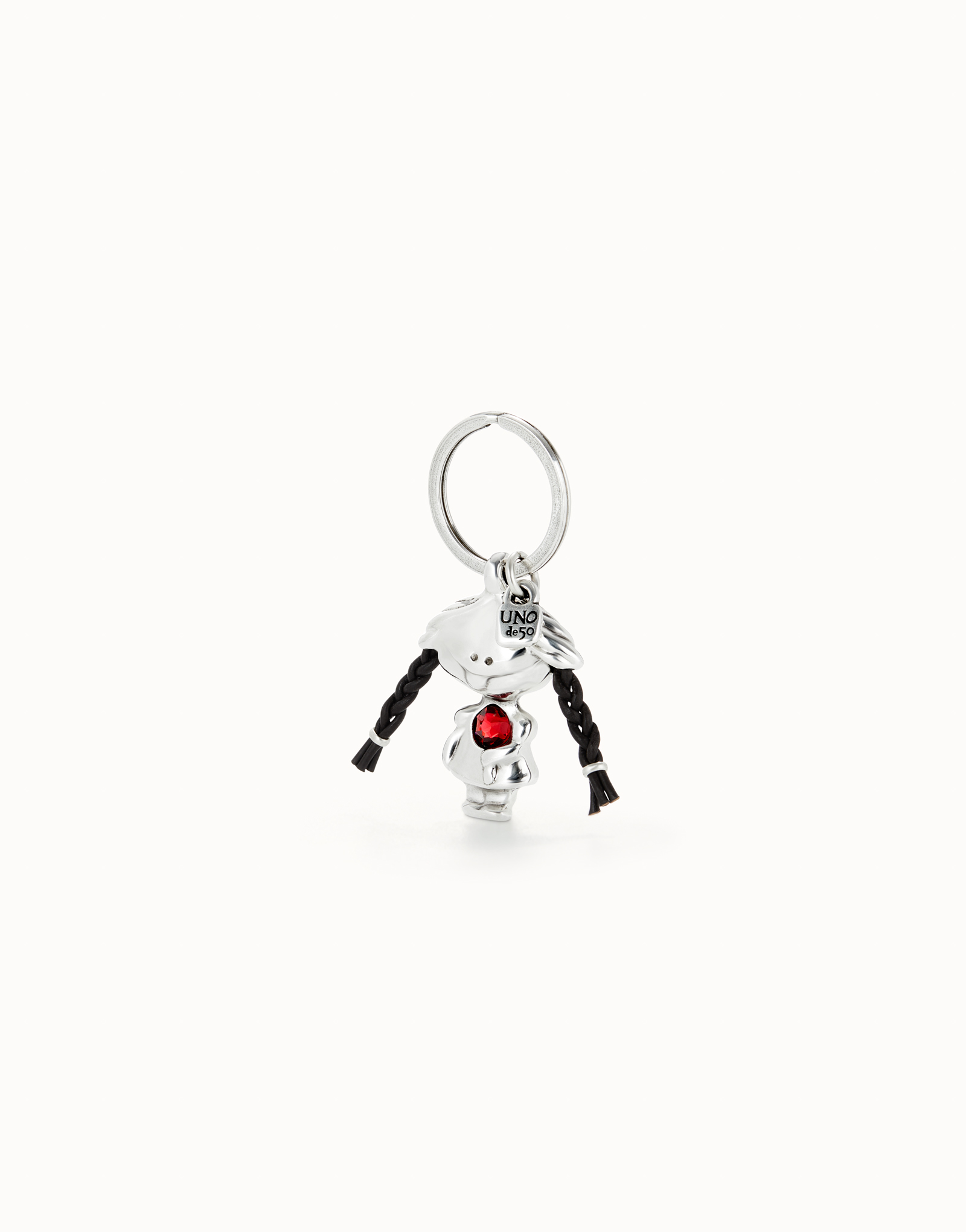 Sterling silver-plated doll key-ring, Silver, large thumbnail
