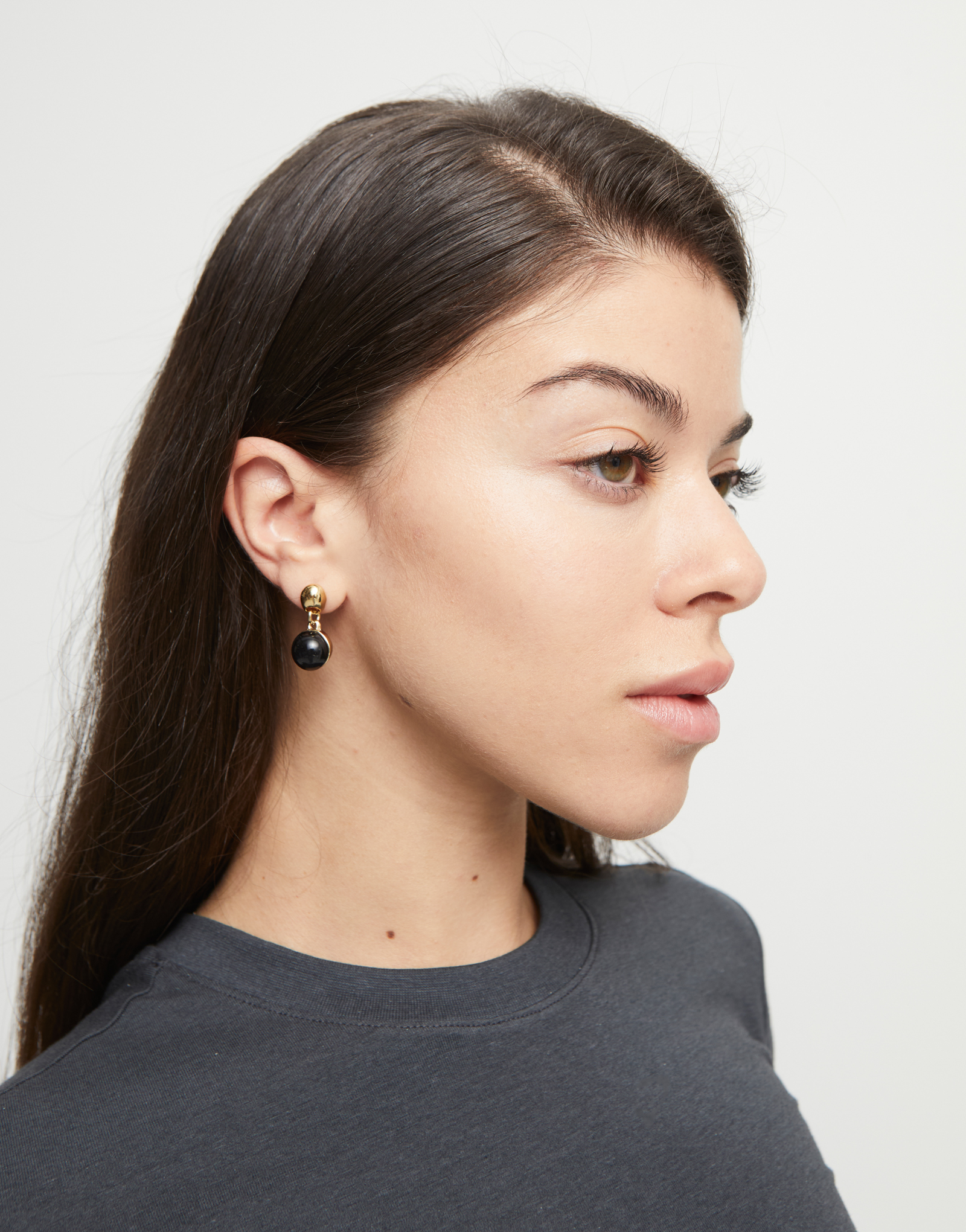 Drop earrings with two murano glass beads, Golden, large thumbnail