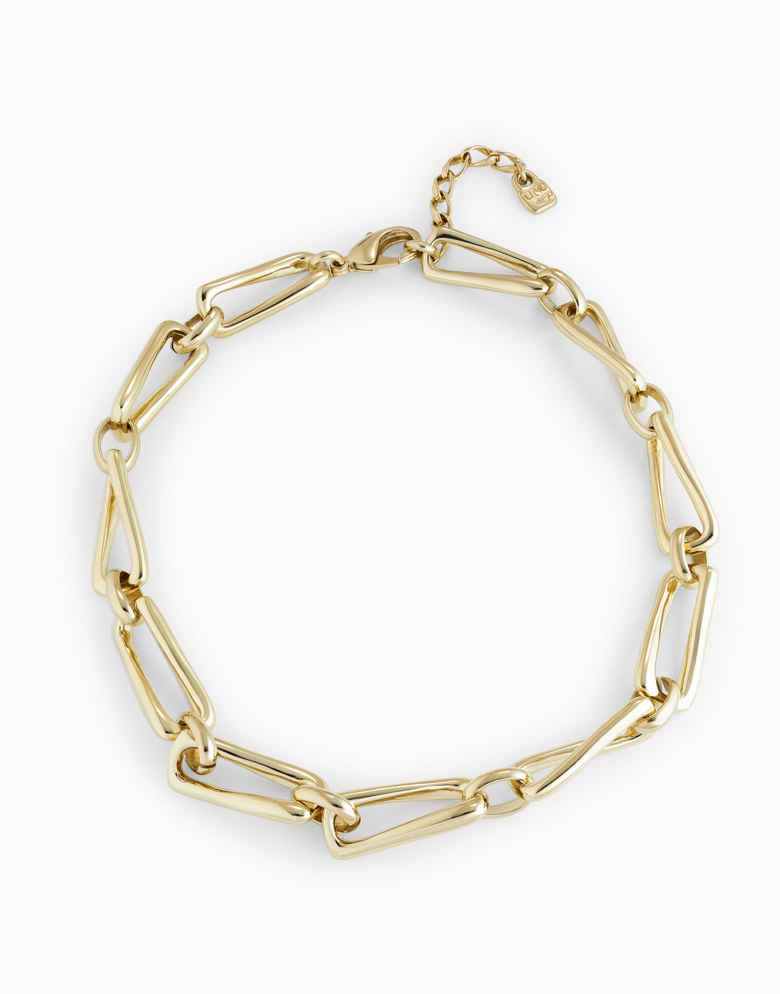 necklace with square links, Golden, large thumbnail