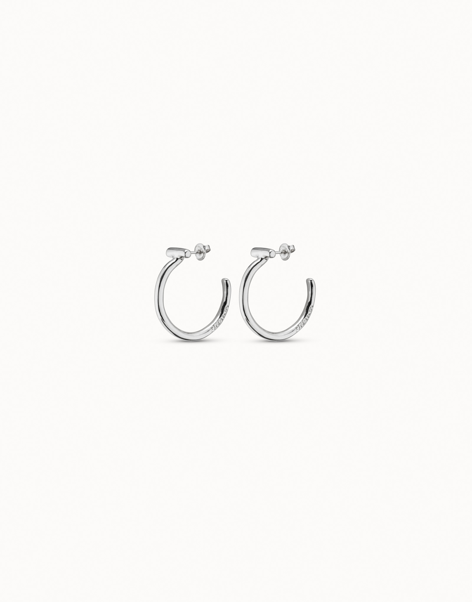 Boucles d’oreilles rondes plaquées argent, Argent, large thumbnail