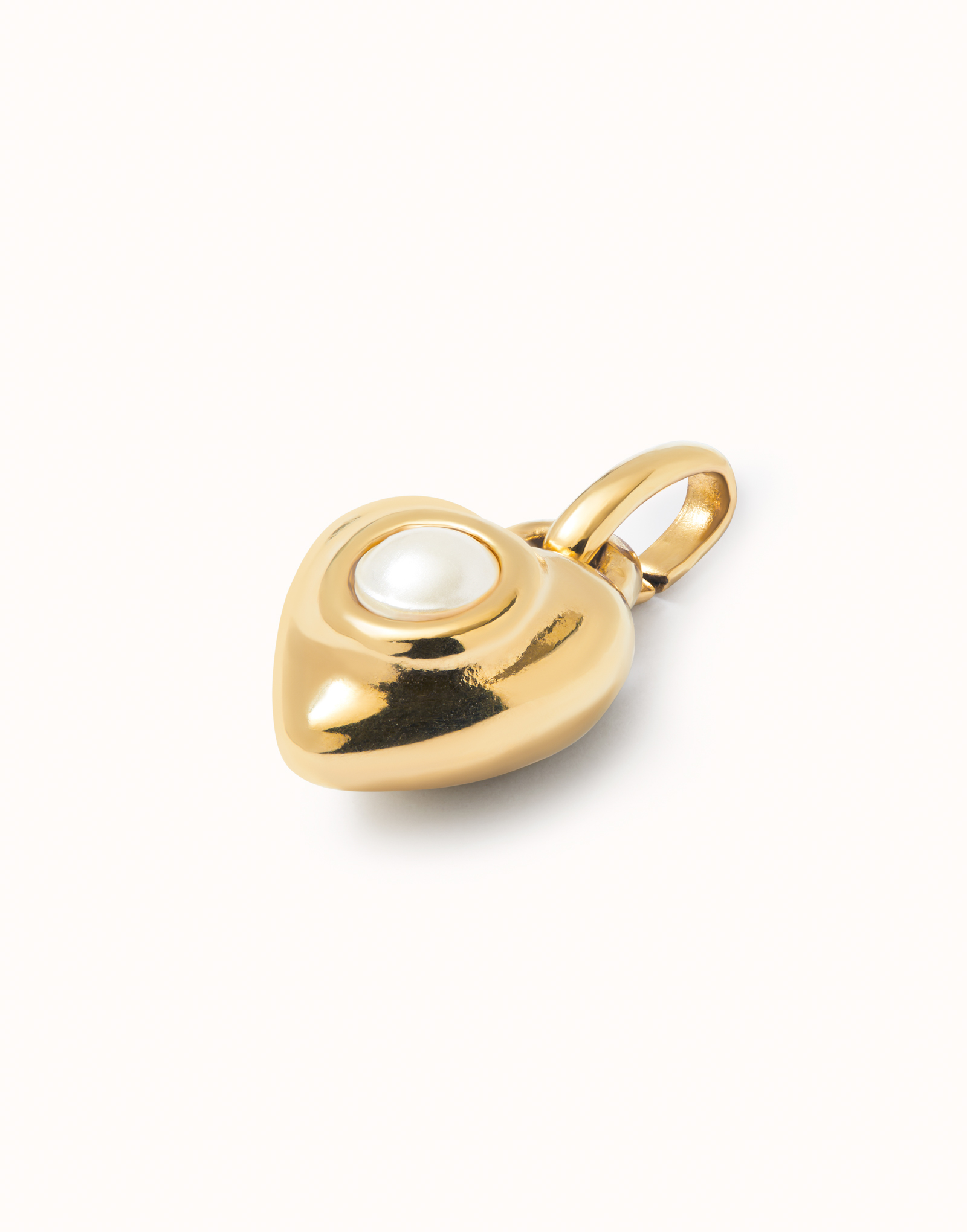 Charm with pearl, Golden, large thumbnail