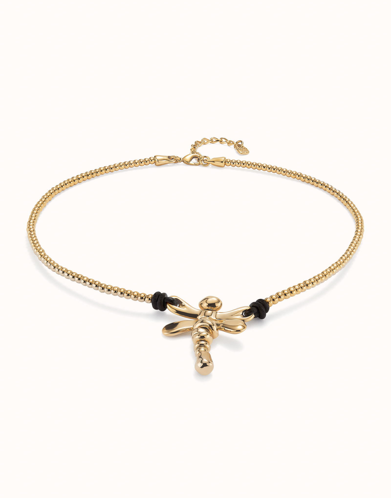 Collana corta placcata oro 18k con libellula, Dorado, large thumbnail