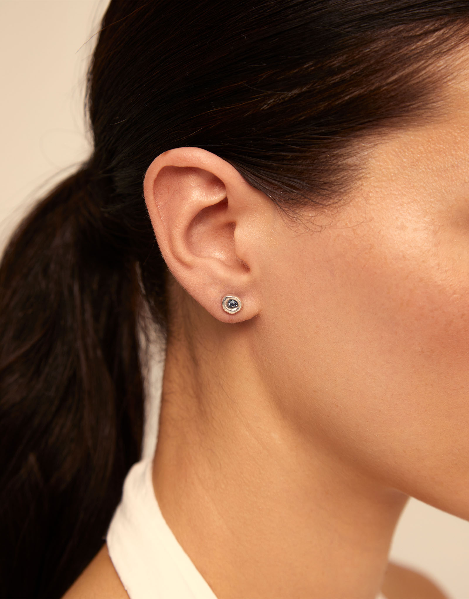 Sterling silver-plated earrings with crystal, Silver, large thumbnail