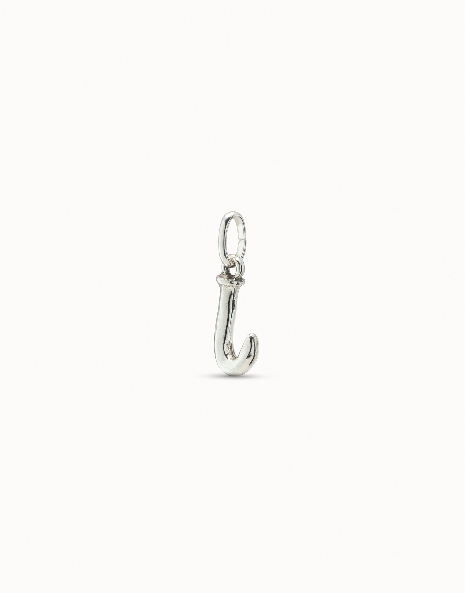 Medium J initial charm, Silver, large thumbnail