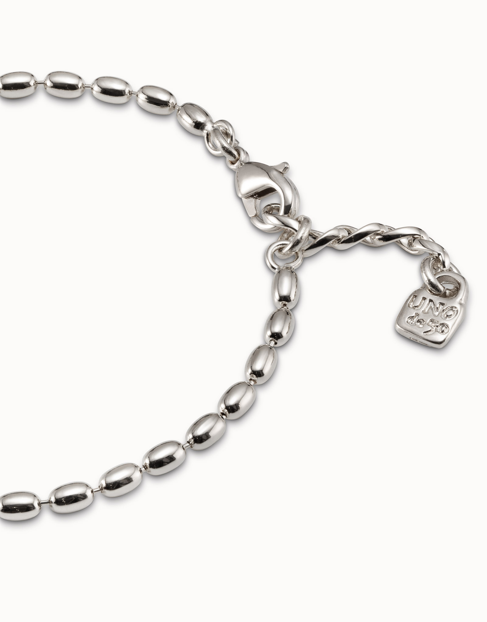 Oval link chain charm bracelet, Silver, large thumbnail