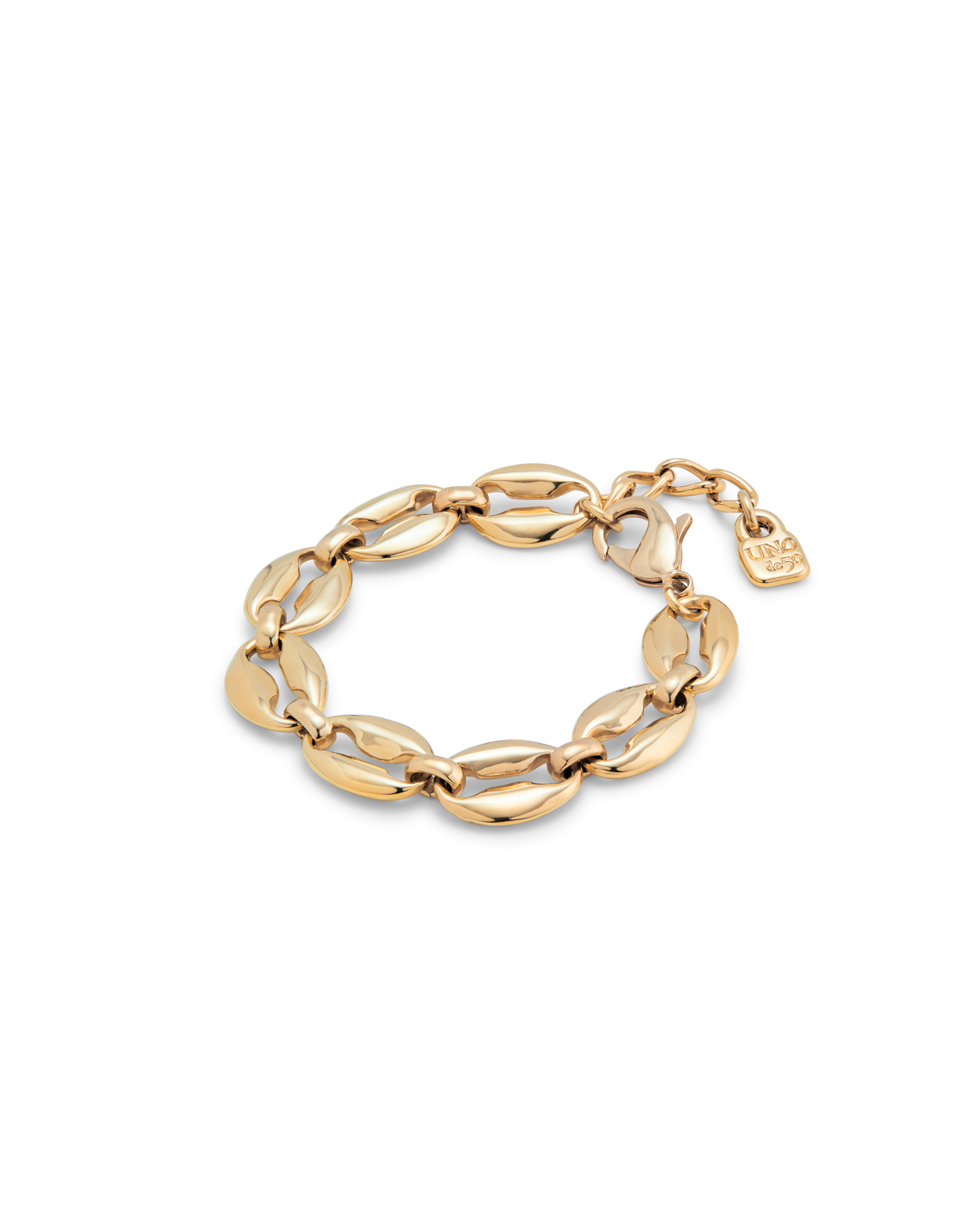 Small oval link chain bracelet, Golden, large thumbnail