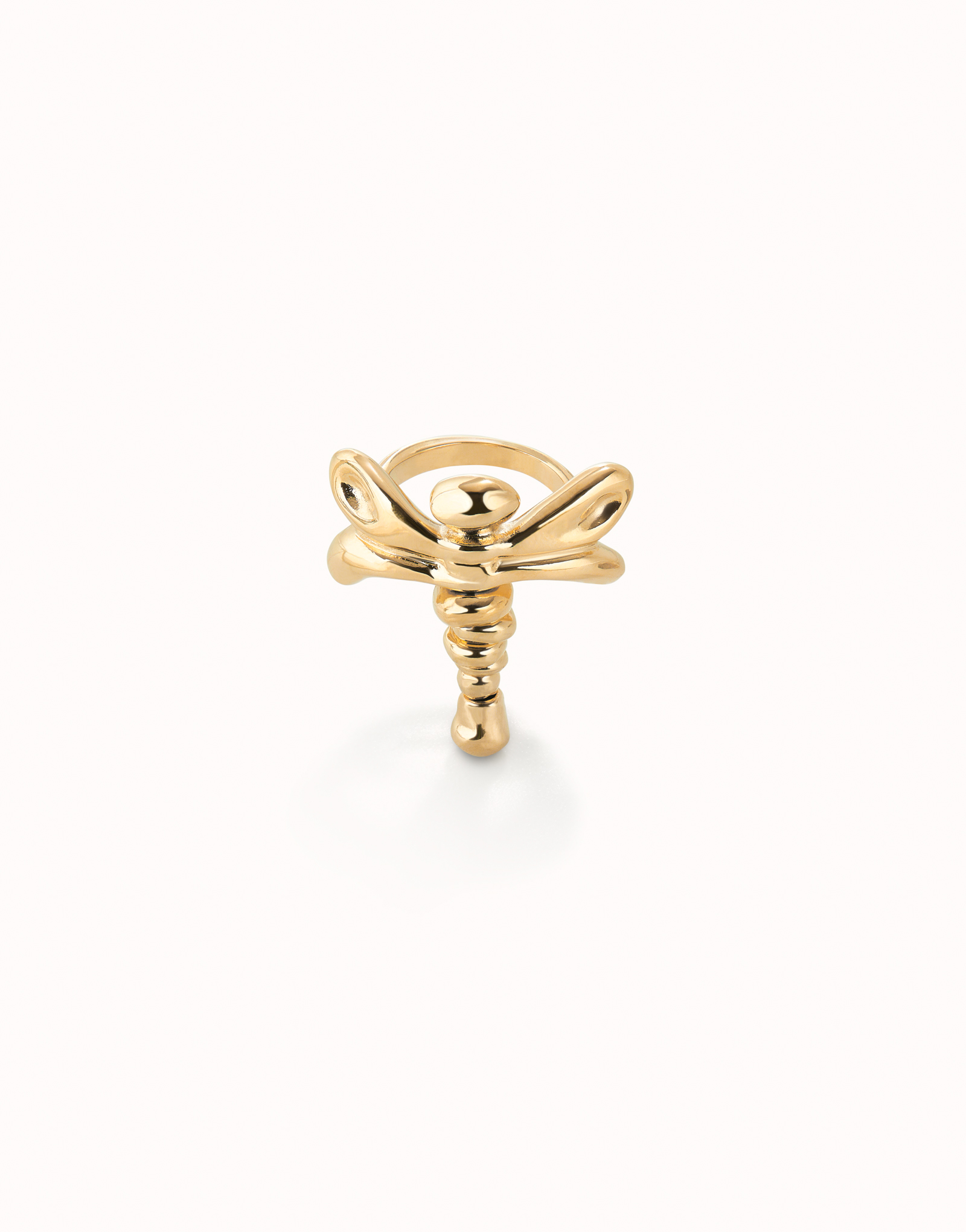 Dragonfly shape ring, Golden, large thumbnail