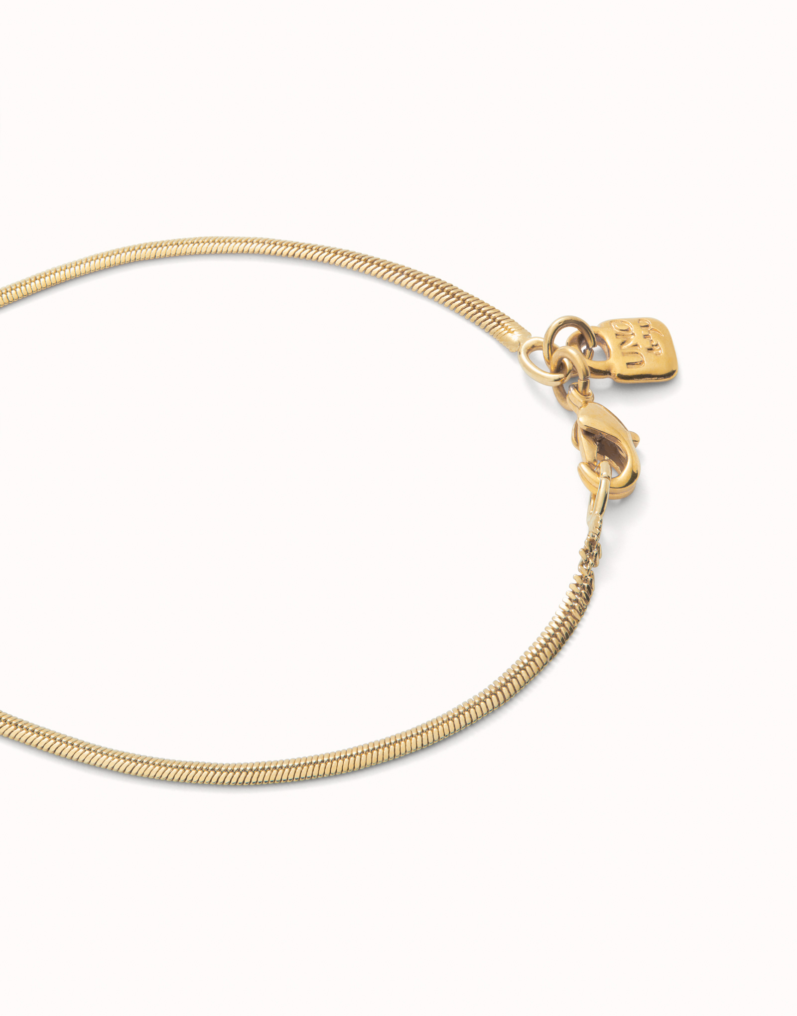 Flat snake chain bracelet, Golden, large thumbnail