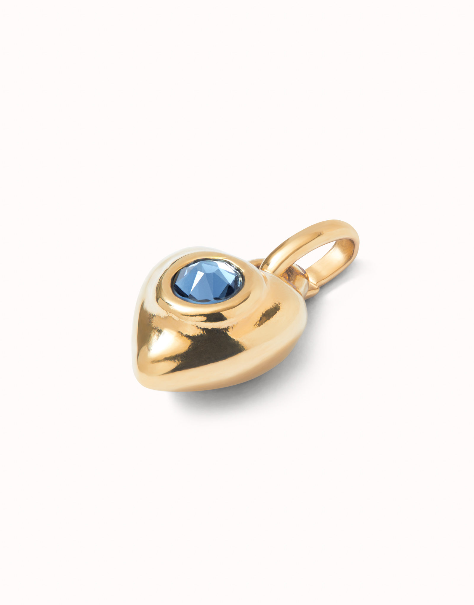 Charm with blue crystal, Golden, large thumbnail