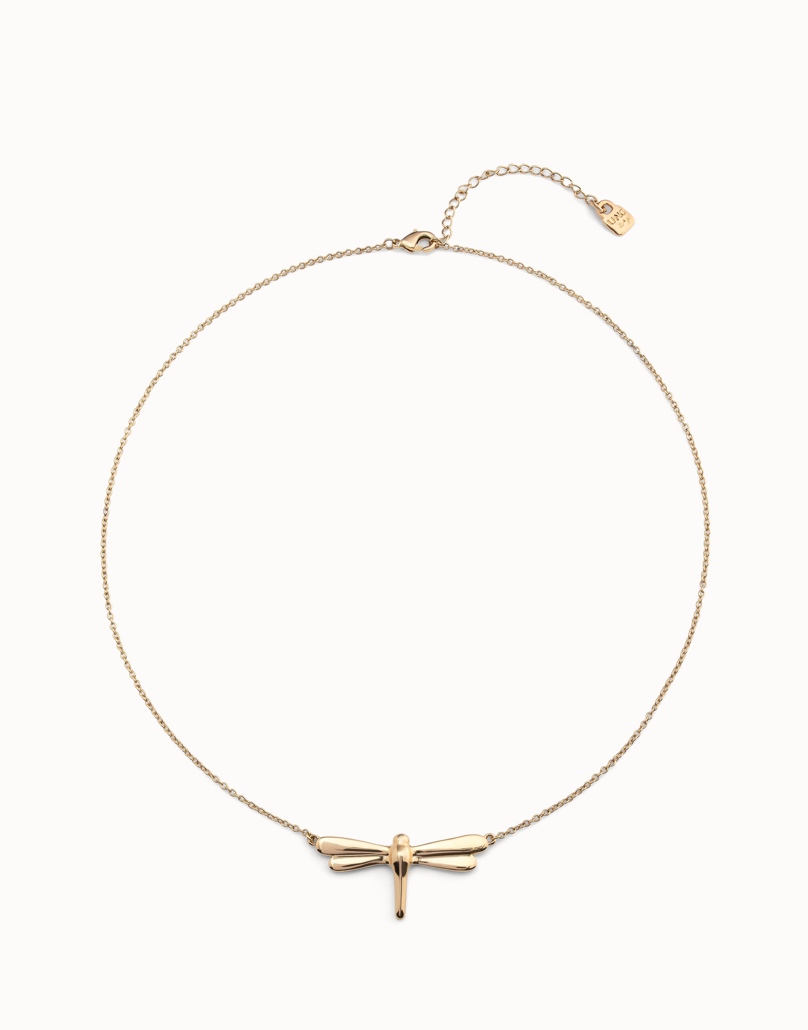 Short  chain pendant necklace  with nail, Golden, large thumbnail