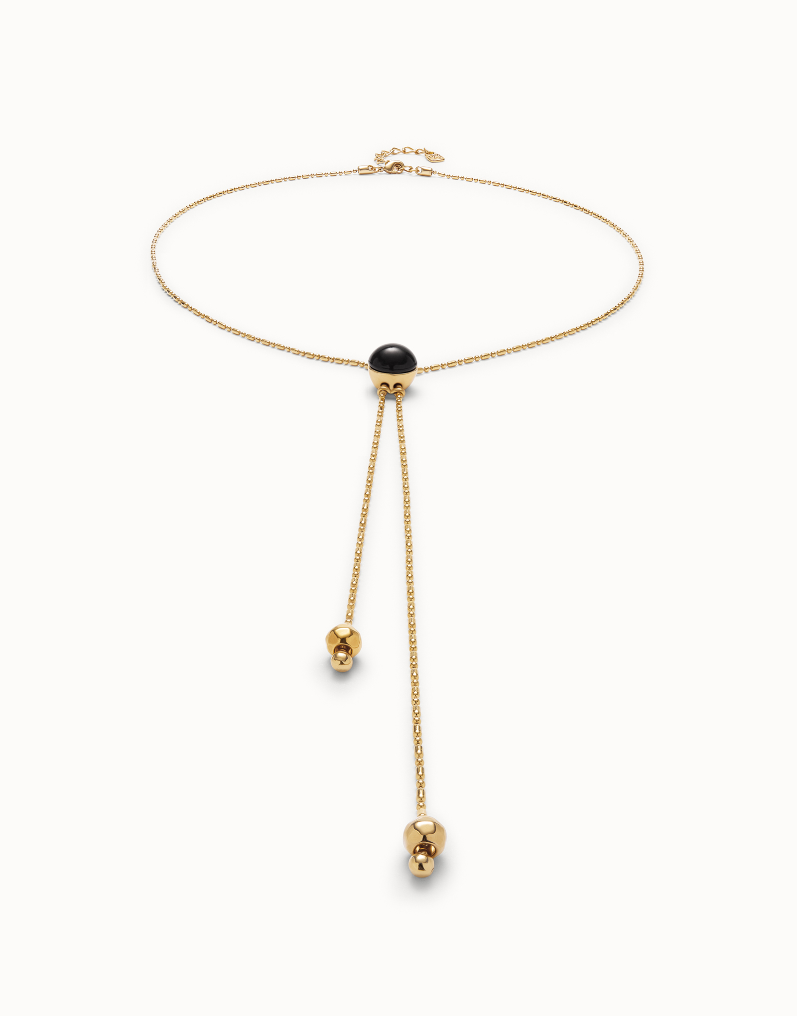 Ciondolo lungo placcato oro 18k con catenina regolabile e cristallo di Murano, Dorado, large thumbnail