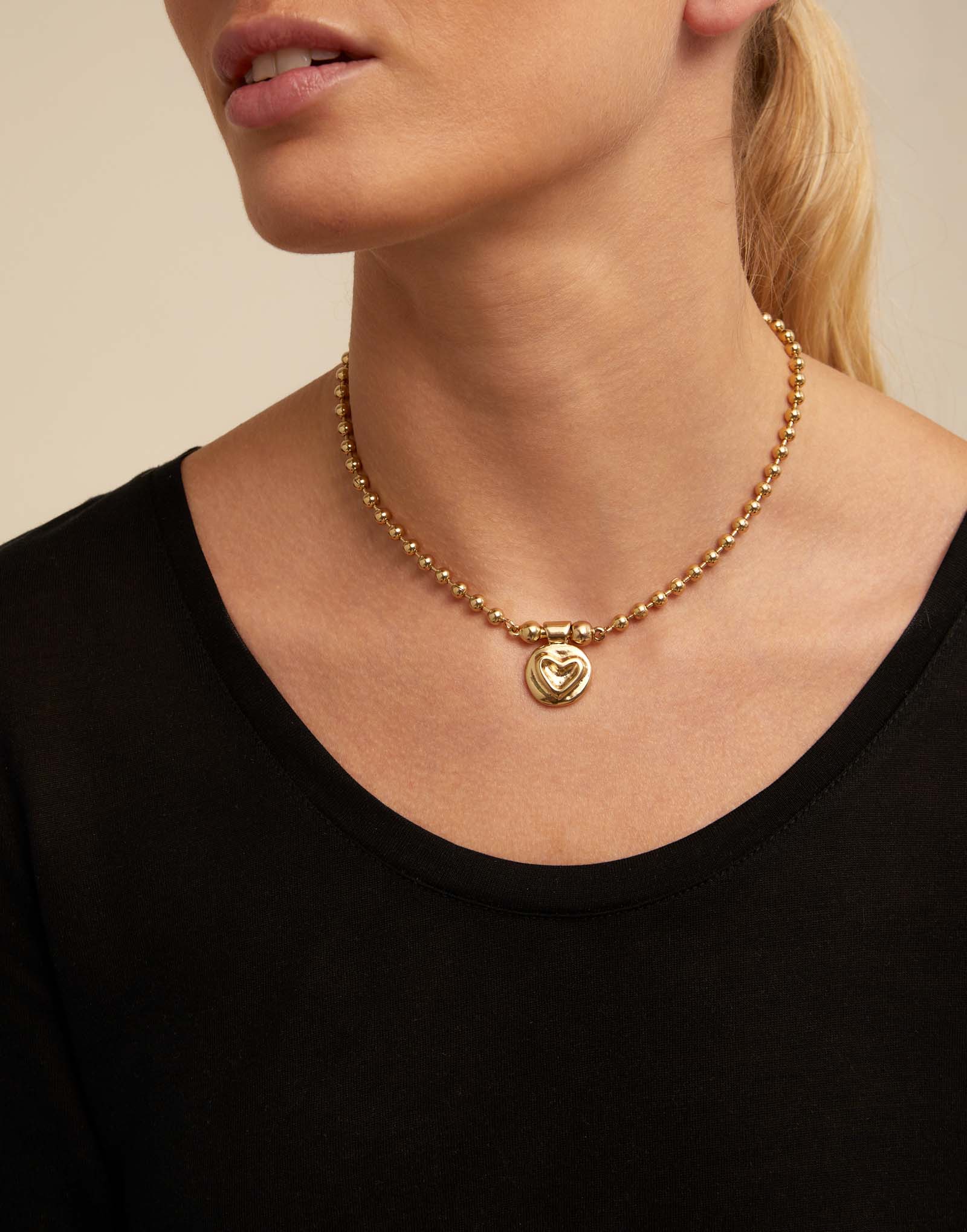 Charme plaqué or 18 carats en forme de cœur, Or, large thumbnail