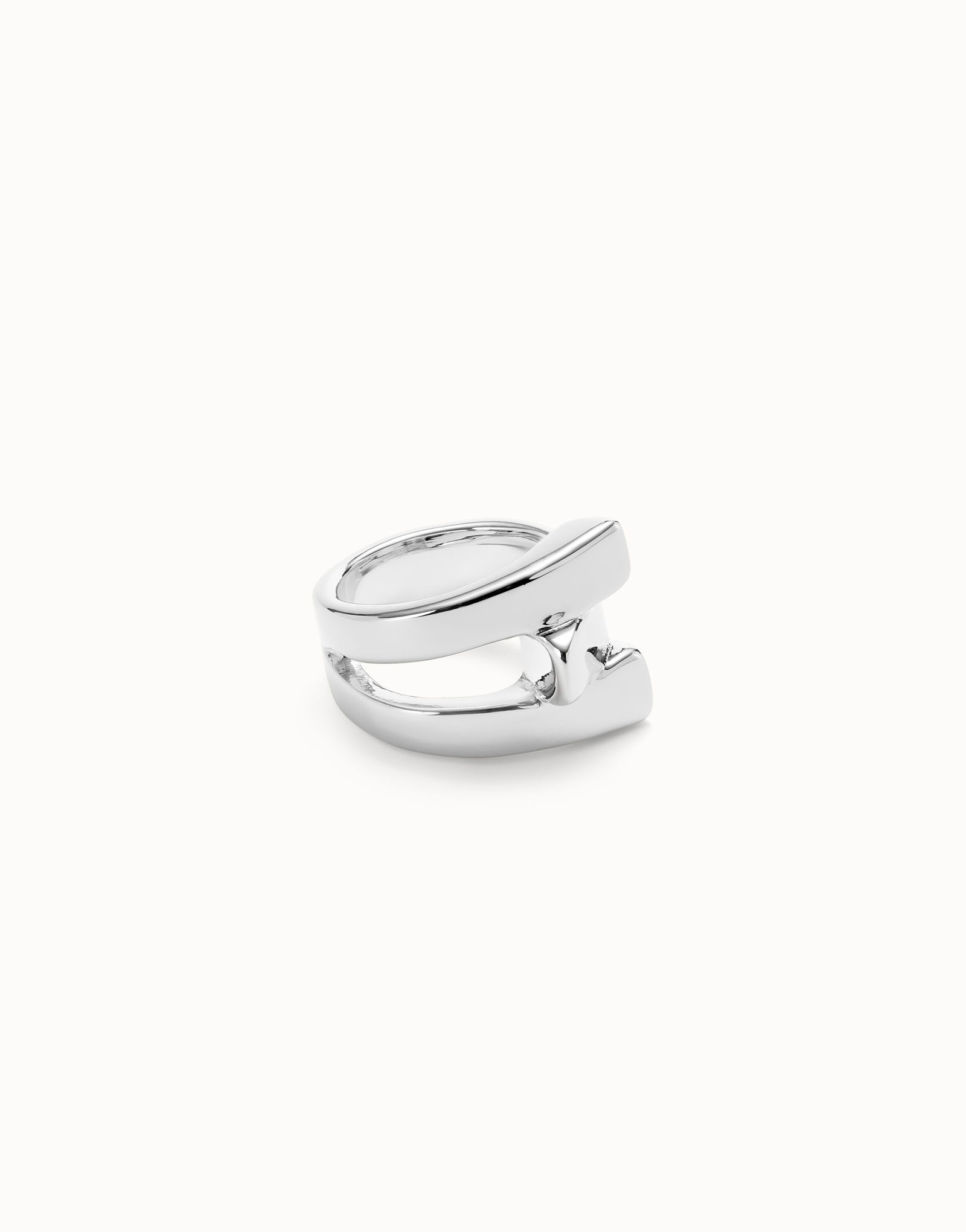 Cross link ring, Silver, large thumbnail