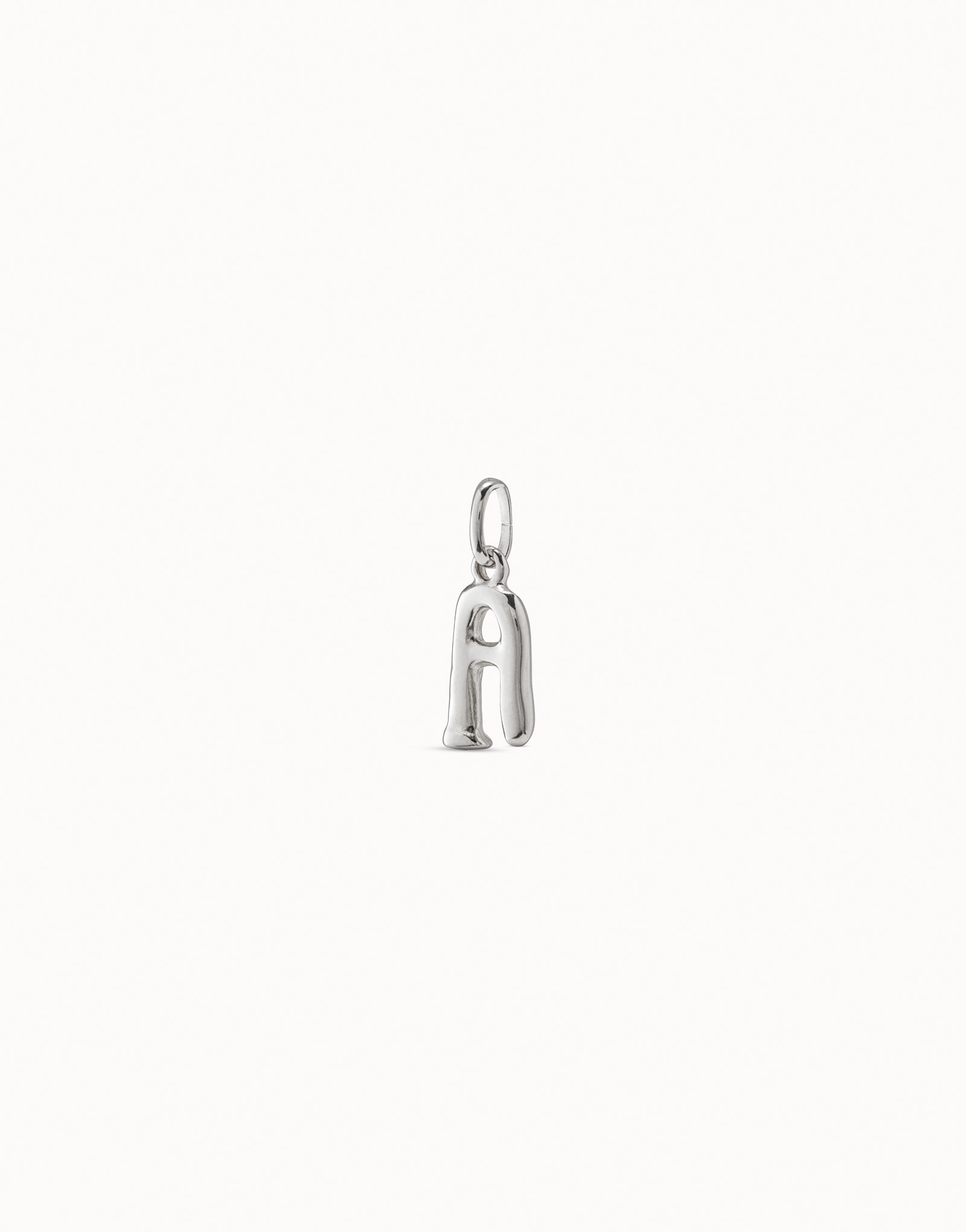 Medium A initial charm, Silver, large thumbnail