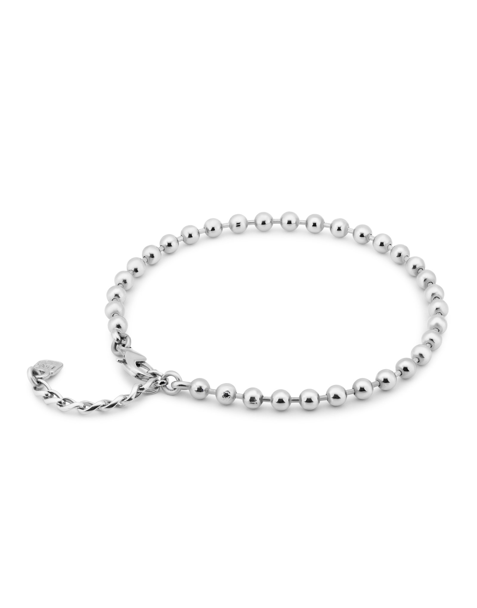 Beaded charm anklet, Silver, large thumbnail