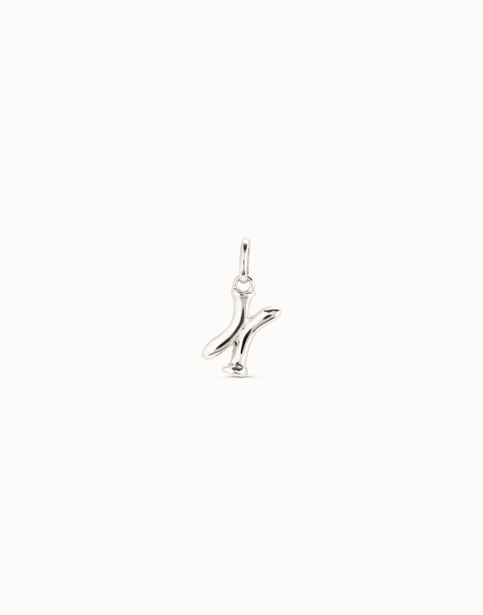 Medium X initial charm, Silver, large thumbnail